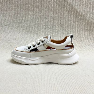 Flat Hollow Women Leather Sandals Breathable Casual Shoes And Lace Up