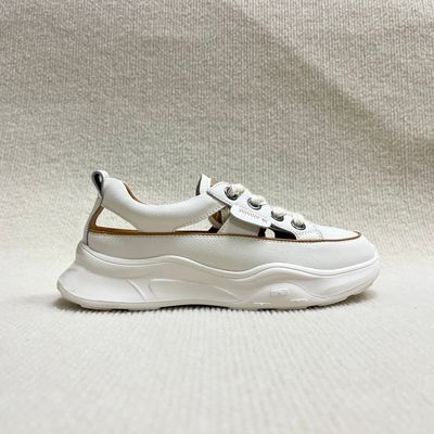 Flat Hollow Women Leather Sandals Breathable Casual Shoes And Lace Up